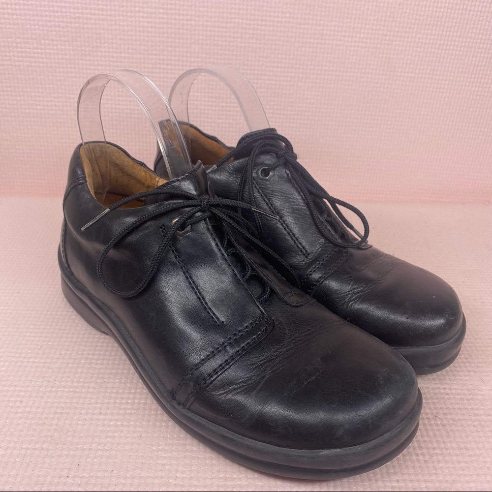 Birkenstock Footprints Muenchen Oxford Comfort Shoes Women's Black Lace up